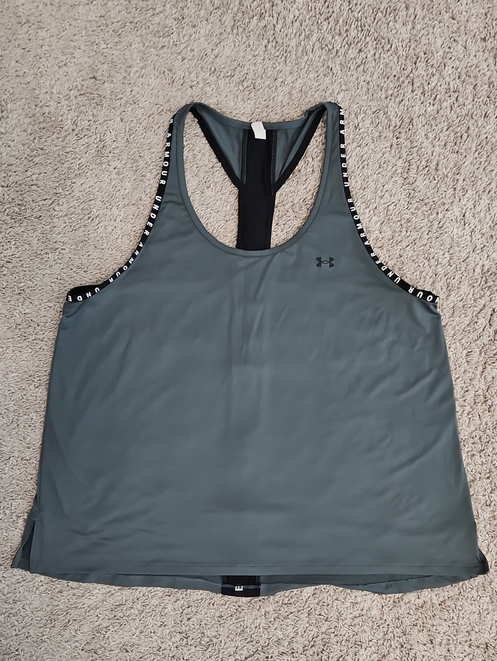 Under Armour Women’s Racerback Tank — Charcoal Gray with Black Trim